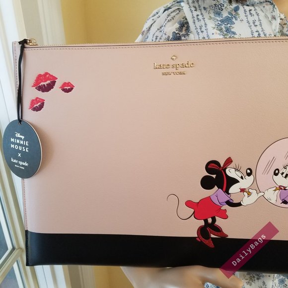 kate spade Bags Kate Spade Lzip Minnie Mouse Laptop Case Beige